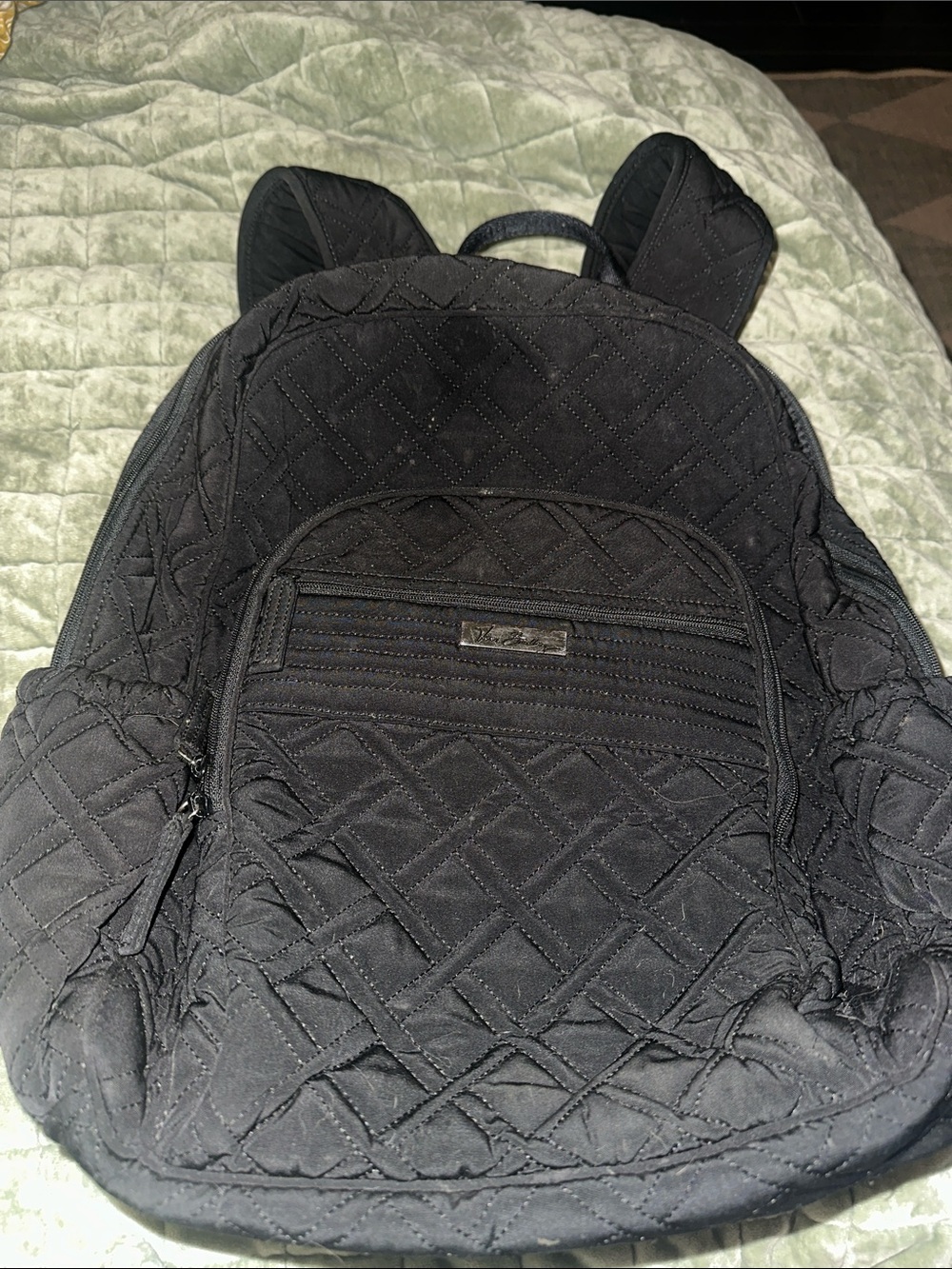 SUPER SOFT Vera Bradley Black Quilted Backpack lots of deep pockets